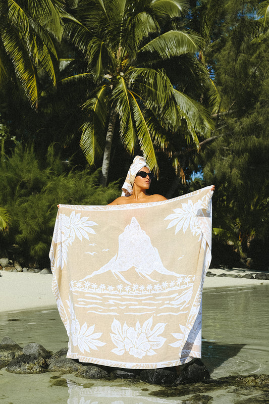BEACH PAREO - MOOREA BEIGE