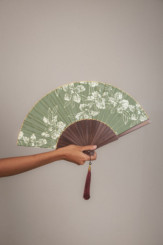 THE POE FAN - OKA GREEN