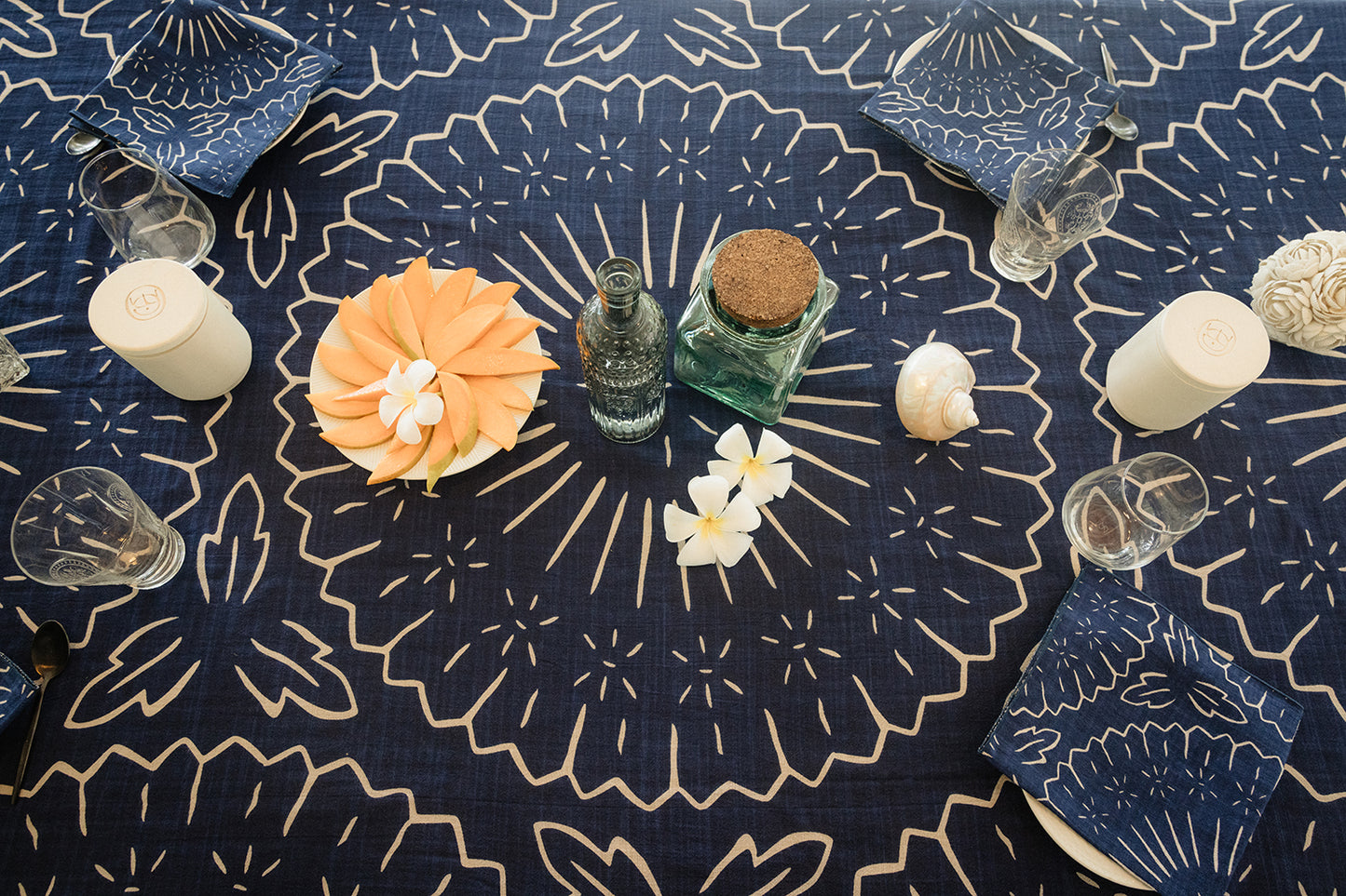 TABLE LINEN SET - TIFAFAI NAVY